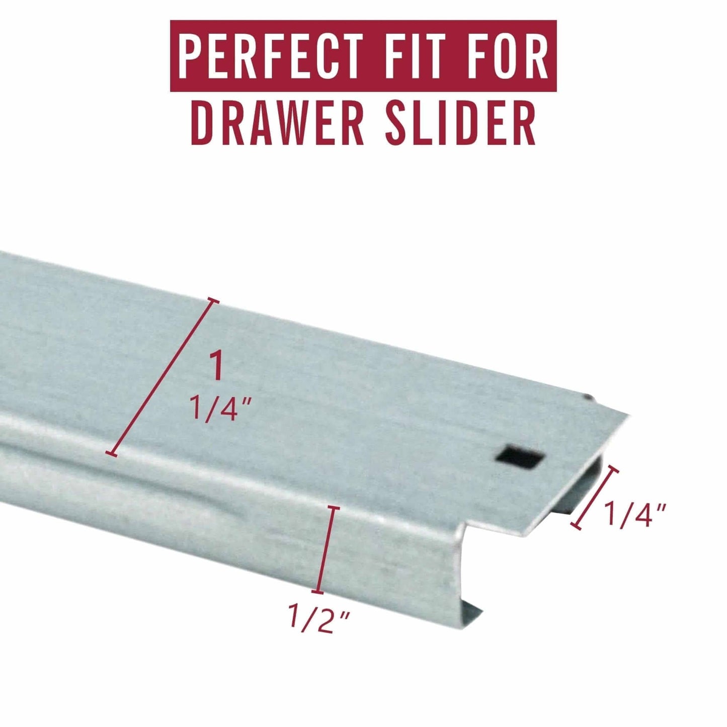 16-inch Basic Metal Drawer Slide, center under drawer track--(Corresponding wood slide sold separately) drawer slides Vintage Slides