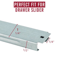12-inch Basic Metal Slide, center under drawer track - Vintage Slides