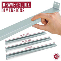 14-inch Basic Metal Drawer Slide, center under drawer track--(Corresponding wood slide sold separately) Vintage Slides 
