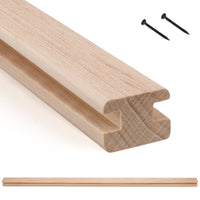 20-Inch SKINNY Basic Vintage Wood Drawer Slide, Center Guide Track, cut to size, (Corresponding metal slide not available) Vintage Slides 