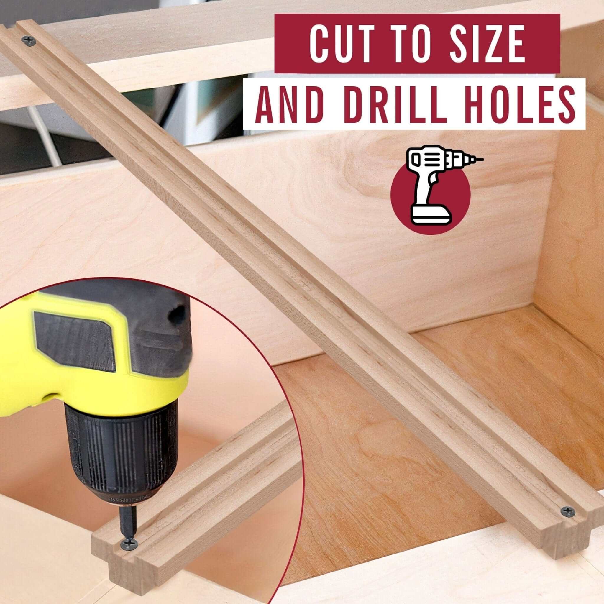 Drawer Track Guide Slides 20 Inch Wood Drawer Slide, Center Track | Vintage Slides